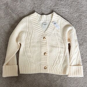 Abercrombie & Fitch Cream Cable Knit Cardigan